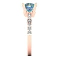 thumbnail image 3 of 1.71 ct Round Cut Blue Moissanite Solitaire with Simulated Diamond Accents 18K Rose Gold Womens Engagement Ring, 3 of 5