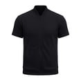 thumbnail image 5 of FAWUUDO Men's Waffle Tops Solid Color Zipper Quick Dry Lightweight Breathable Workout Gym Short Sleeve Black, 5 of 5