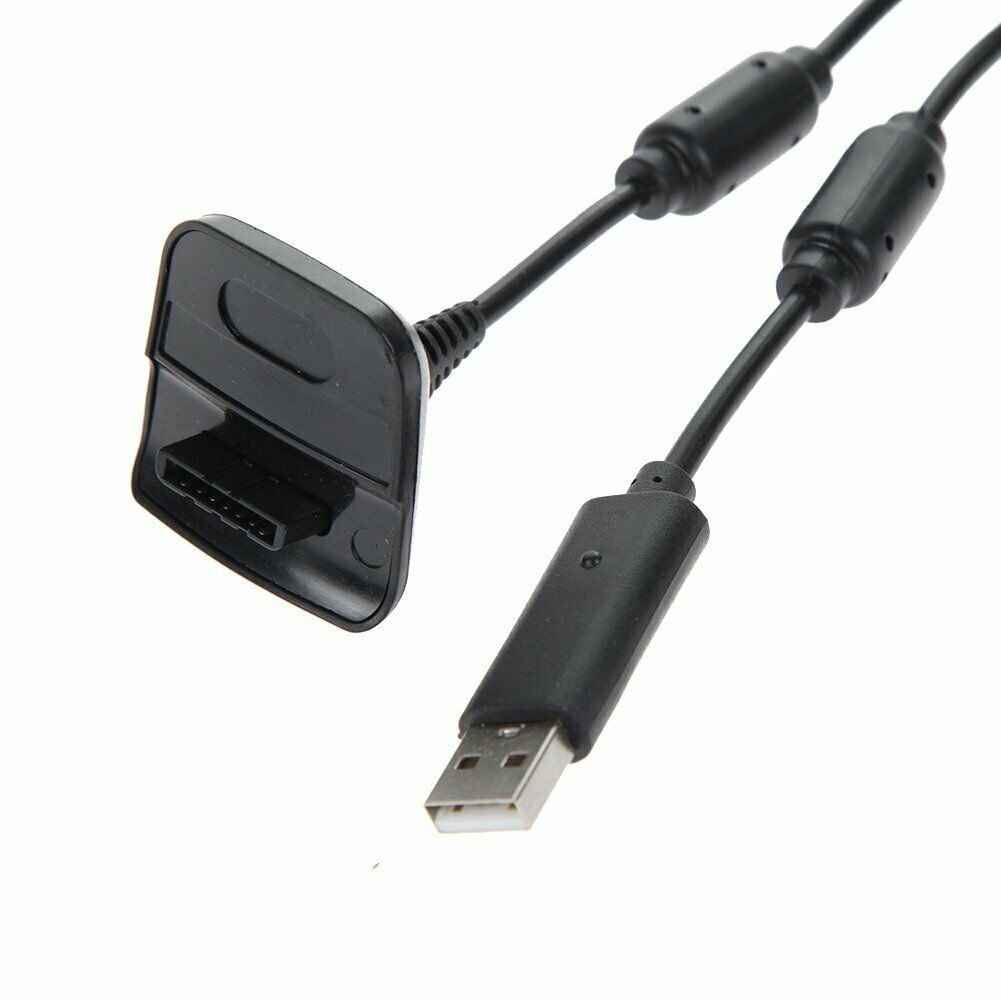 Black USB Charger Play and Charge Cable Cord for Xbox 360 Wireless