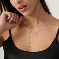 thumbnail image 6 of Pearl Necklace for Women- 14K Gold-plated/White Gold-plated Dainty Pearl Necklace for Women, 6 of 8