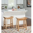 thumbnail image 2 of Linon Dale Saddle 24" Wood Counter Stool in Light Natural Brown, 2 of 10