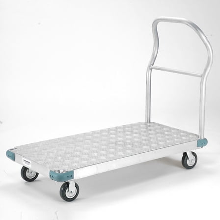 Platform Truck - Aluminum Diamond Deck, 56 x 42, 1400 Lb. Capacity, 5" Rubber Casters