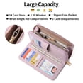 thumbnail image 3 of GAEKEAO Women's wallet Large Leather Purse RFID Card Holder with 14 card slots and zip large compartment, 3 of 8