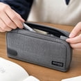thumbnail image 4 of Double Layer Large Capacity Pencil Cases Simple Aesthetic Multi-Functional Stationery Fashion Basic Durable Pencil Pen for Women Men 1PC Black One Size, 4 of 5