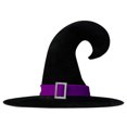 thumbnail image 3 of Sombrero Bruja Halloween Con Hebilla Puntiagudo Ancha para Fiestas Carnavales () Morado, 3 of 4