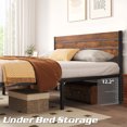 thumbnail image 4 of VECELO Full Size Metal Platform Bed with Wooden Headboard, Strong Metal Slats/No Spring Box Needed, Brown, 4 of 8