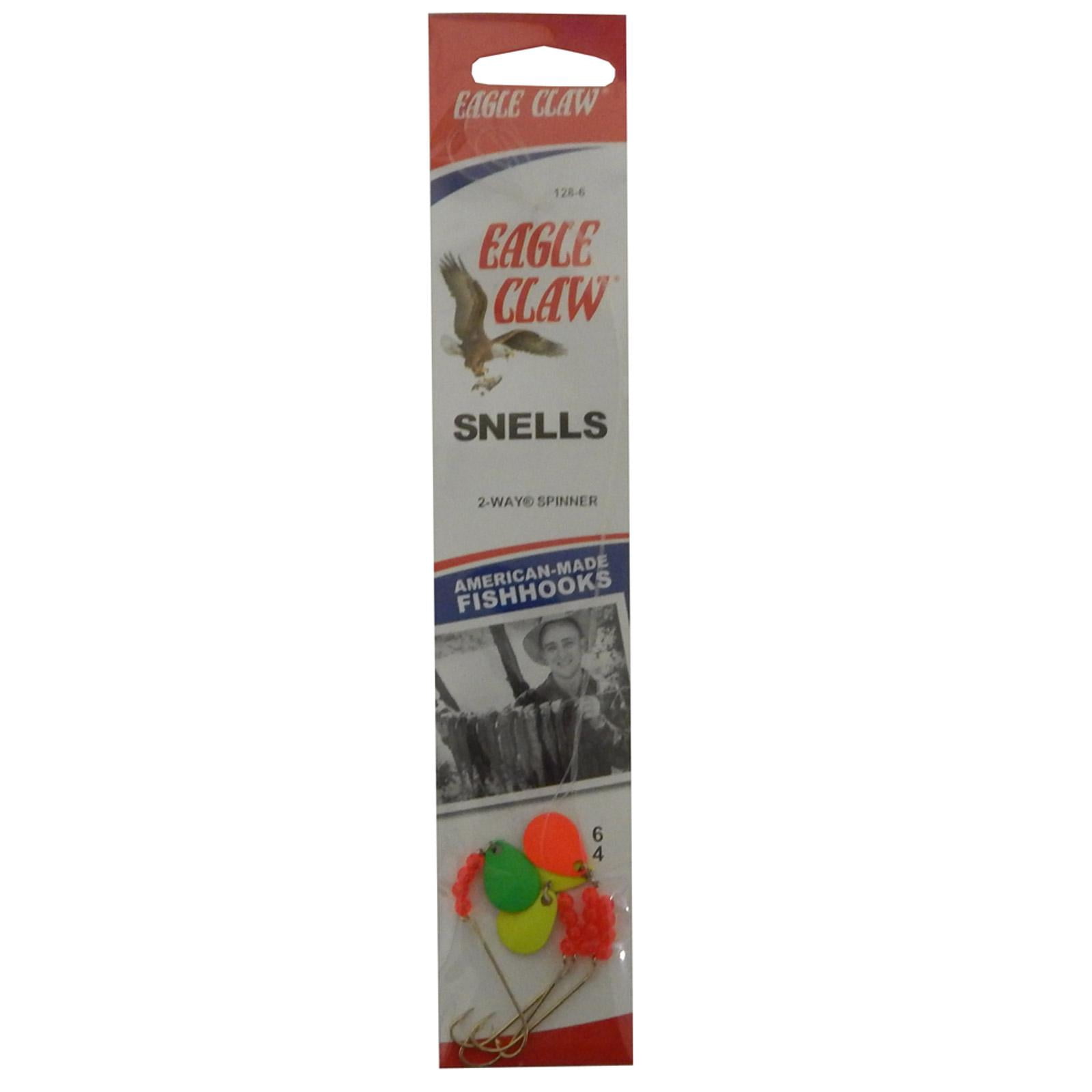 Eagle Claw 2-Way Spinner with Assorted Color Blades, Gold, Size 6, 4 Pack