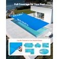 thumbnail image 2 of VEVOR Solar Pool Cover, 36x16ft Rectangle Pool Bubble Cover, 12Mil Pools Solar Blanket with Bubble & PE Material, Daytime Heat Absorption, Nighttime Heat Retention, Heat Retaining Solars Covers, Blue, 2 of 9