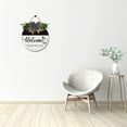 thumbnail image 3 of Eveokoki 12" Welcome Sign Stand Front Door Porch Farmhouse ,Wreaths Round Plaque Hanging Wooden Sign Wall Decor for Home Christmas Decoration Housewarming Gift, 3 of 3