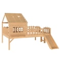 thumbnail image 6 of Bellemave Full Size Loft Bed with Slide and LED Lights, Wood House Roof Low Loft Beds Frame with Ladder, Under Bed Storage, No Box Spring Needed (Natural), 6 of 8