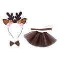 thumbnail image 2 of BELOVING Reindeer Costume Tutu Set Headdress Hair Hoop for Prom Halloween Performance with Flower, 2 of 10