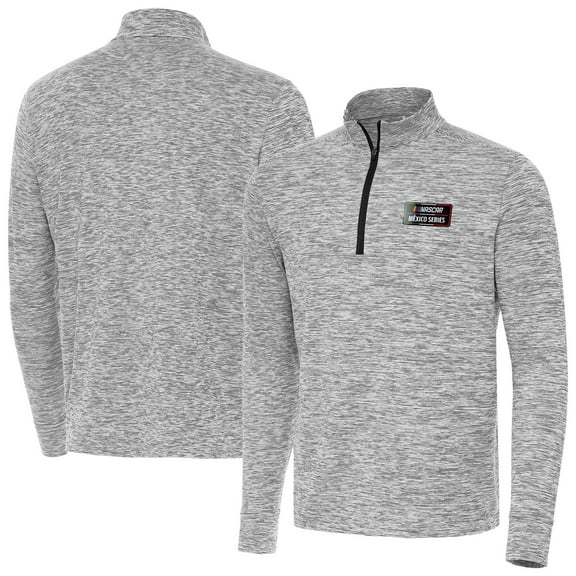 Men's Antigua Black NASCAR Mexico Series Race Cause Quarter-Zip Jacket