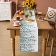 thumbnail image 2 of Teal Green Eucalyptus Leaves Table Runner - 72 Inch Long Spring Plants Leaves Country Cotton and Linen Blended Dress Scarves Farmhouse Table Runner for Kitchen Dining, Coffee Table, 13" x 72", 2 of 8
