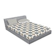 thumbnail image 2 of Ambesonne Paisley Fitted Sheet & Pillow Sham Set, Vintage Patterns, Full, Brown Blue, 2 of 2