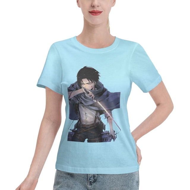 Women's Basic Short Sleeve T-Shirt Attacking Giant Levi Ackerman