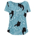 thumbnail image 4 of Chririnla Black Cats Blouses for Women Plus Size Tops Shirt Cute Short Sleeve Tunic Blouse Summer V Neck Swing T Shirts, 4 of 6