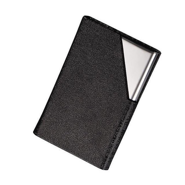 Tarjetero de acero inoxidable, tarjetero para tarjetas de crédito y de identificación con cierre magnético, para viajes y negocios, color negro