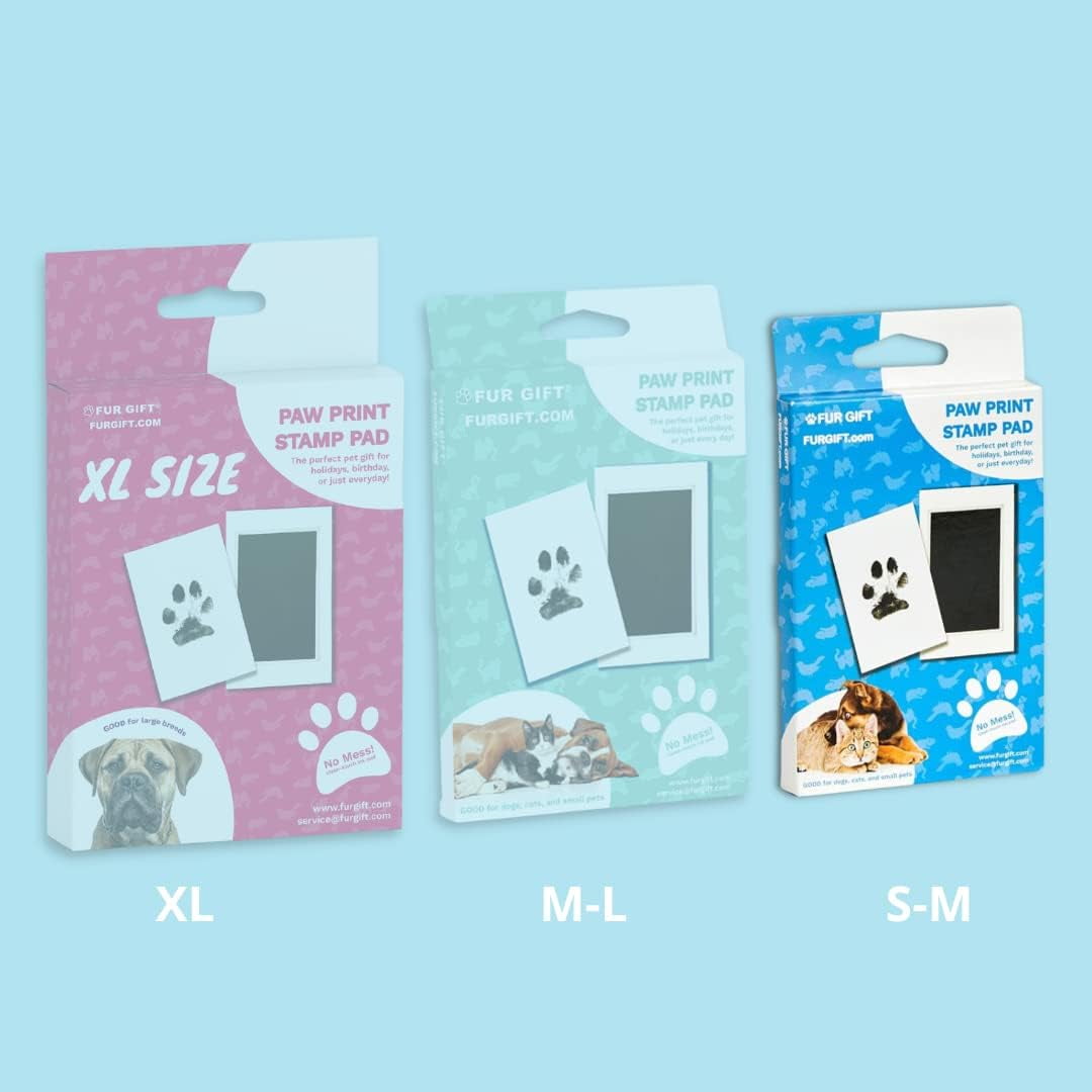 FUR GIFT Paw Print Stamp Pad, 100% Pet Safe Kit, No-Mess Ink Pad, Imprint  Cards, Pet Memorial Keepsake, Dogs, Cats, Small Pets, Pet Owner, Pet Memory