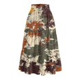 thumbnail image 4 of Unir Women Assorted Vintage Floral Print Multi-Tiered Flow Four Way Stretch Midi Skirt Drawstring Ruffle Waist Casual Side Pocket Long Bottom 1PC S-XXL Plus Size Friendly, 4 of 5