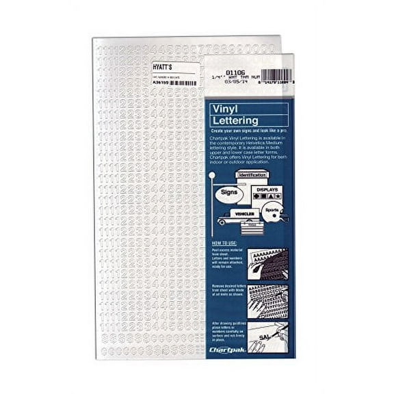 Chartpak Vinyl Numbers - 1/4" Numbers, White