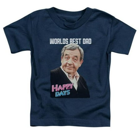 

Trevco Happy Days-Best Dad - Short Sleeve Toddler Tee - Navy- Small 2T