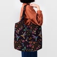 thumbnail image 4 of Xecao's Humming Bird And Tropical Flowers Canvas Tote Bag is a versatile choice for women, serving as a stylish beach bag, shopping bag,and reusable grocery bag., 4 of 5