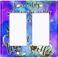thumbnail image 6 of Metal Light Switch Plate Cover Tea or Coffee Problems Blue Purple COF019, 6 of 13