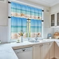 thumbnail image 2 of 36 Inch Kitchen Curtains Summer Beach Window Curtains and Valances Set of 3, Sea Shells Starfish Shore Sun Short Tier Curtain, Vintage Small Kitchen Decor, 2 of 6