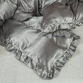 thumbnail image 6 of Move Over Light Gray Ruffle Comforter Set Queen Satin Bedding Set Gray Ruffle Design Solid Filling, 6 of 7
