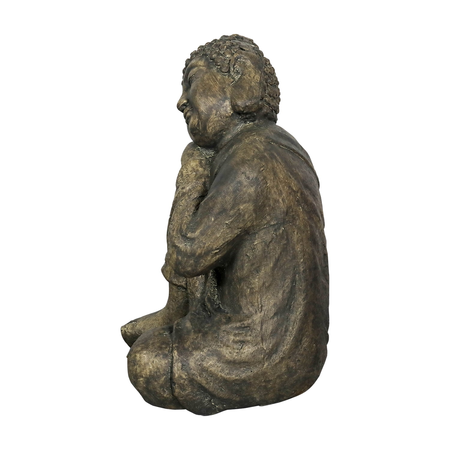 SunJet Outdoor Buddha Statue - Hug Knee Sleeping Buddha Sculpture Meditating Decorations for Garden,Patio, Balcony, Porch, Yard Art Ornament