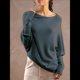 thumbnail image 5 of Suéteres de Otoño para Mujer 2025, Informales, de Larga de Murciélago, Holgados, con Hombros Descubiertos, de Punto, Tops Tipo Jersey Gris Oscuro un Tamaño, 5 of 7