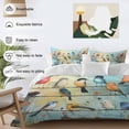 thumbnail image 3 of 3 Piece Colorful Birds Duvet Cover Set California King, Microfiber Comforter/Quilt Cover with Corner Ties and 2 Pillowcases, Modern Oil Painting Art Spring All Season Soft Bedding with Zipper Closure, 3 of 8