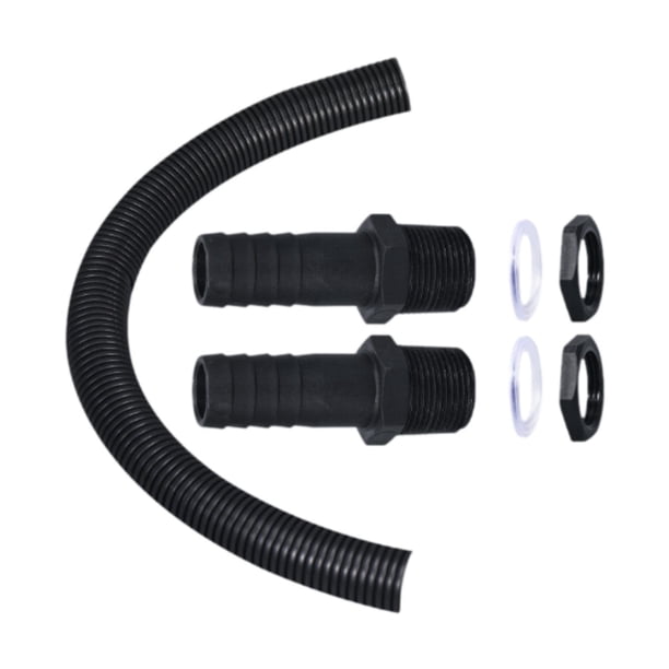 Kit de conexión para tanque de agua de lluvia con manguera, kit de conexión para tanque de agua de lluvia, tienda Negro