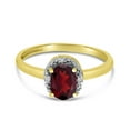 thumbnail image 6 of 10k Yellow Gold Oval Garnet And Diamond Ring, 6 of 6