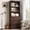 Brown, variant on Kicctian 5-Tier Tall Bookshelf with Drawers and Storage Cabinet, Metal and Wood Display Rack, Spacious Open Shelves for Office, Living Room, Bedroom,Black