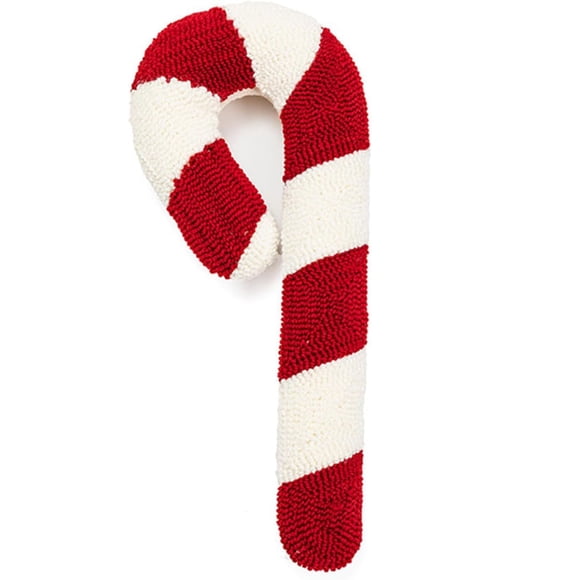 Coussin en Canne de Bonbon, Coussin Décoratif en Forme de Bonbon de Noël, Coussin Sucette en Spirale Rouge, Coussin en Forme de Canne de Bonbon