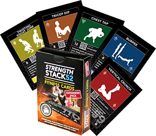Dumbbell Exercise Cards by Strength Stack 52 Perfect for Training with Adjustable Dumbbell Free Weight Sets and Home Gym Fitness. Video Instructions Included Dumbbell Workout Playing Card Game