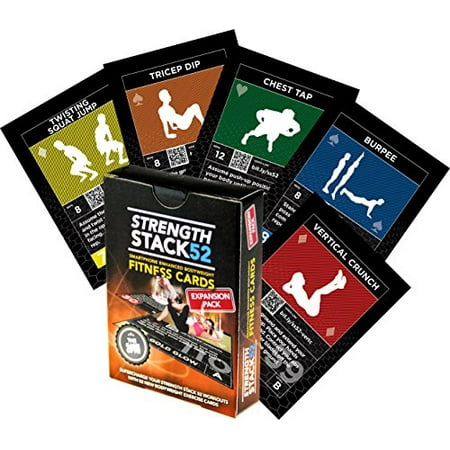 Workout Cards Expansion Deck: Strength Stack 52 Bodyweight Exercise Playing Card Game with Videos By Military Fitness Expert. Fit at Home Bootcamp Training Program with No Weights or Gym Equipment