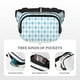 thumbnail image 5 of Balery Blue and White Squares Mochila Cinturón para Mujeres y Hombres, Bolsa de Cintura Impermeable de Doble Capa con Correa, 5 of 9