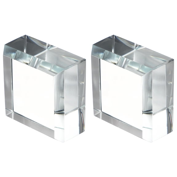 Uxcell 2 Pcs Clear Glass Paperweight, 1.57 x 1.57 x 0.75 Inch Clear Paperweight Decorative for Home Decoration Reading Photography Daily Office Gifts, Clear(Square)