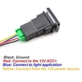 thumbnail image 4 of Xotic Tech 4-Pole 12V Push Button Switch w/ LED Light for Add-on Fog Light, DRL, Light Bar (32.5mm x 22mm), 4 of 7