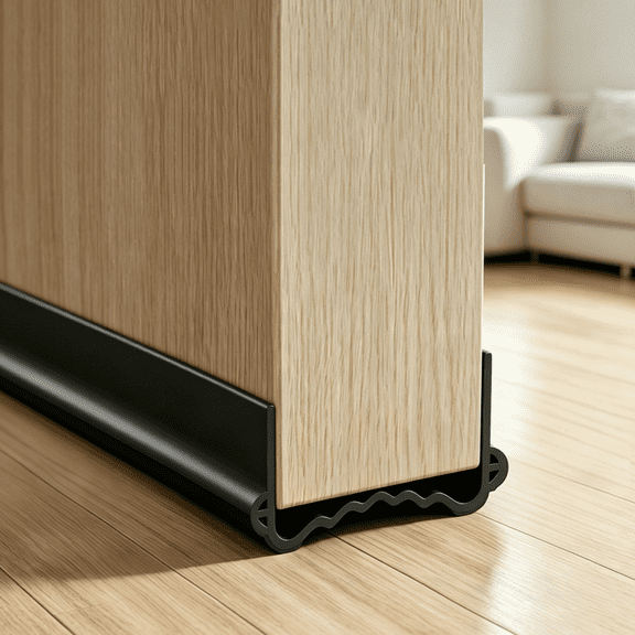 Silicone Door Draft Stopper, 39.4in Upgraded Slide-on Under Door Seal Blocker, Under Door Sweep Weather Stripping