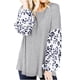 thumbnail image 2 of ICHUANYI Clearance Women Blouse Leopard Print Long Sleeved V Neck Gradient Stitching Cuff Tops ICHUANYI "ICHUANYI", 2 of 9