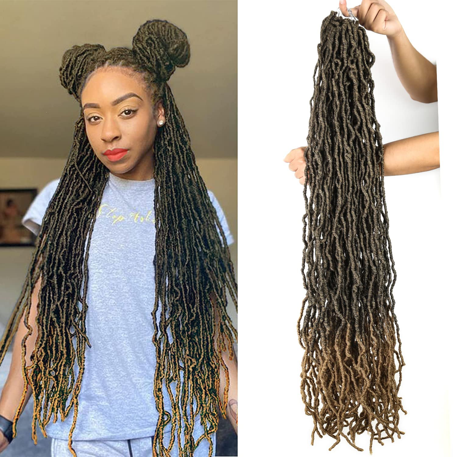 6 packs Soft Locs 36 Inch New Faux Locs Crochet Hair Long Soft Locs Pre  Looped Curly Wavy Soft Locs Hair Extensions 17strands/pack For Black Women  (pack of 6, T27) - Walmart.com
