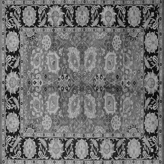 Ahgly Company Indoor Square Oriental Gray Traditional Area Rugs, 8' Square