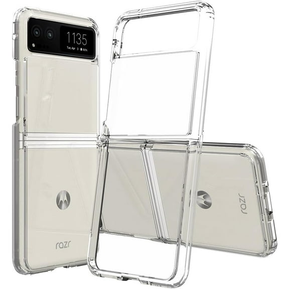 Crystal Clear Case for Motorola Razr 2023 [Not for Razr Plus 2023],Slim Thin TPU Bumper & Hard PC Shockproof Scratch Resistant Protective Phone Case for Moto Razr 2023 (Clear)