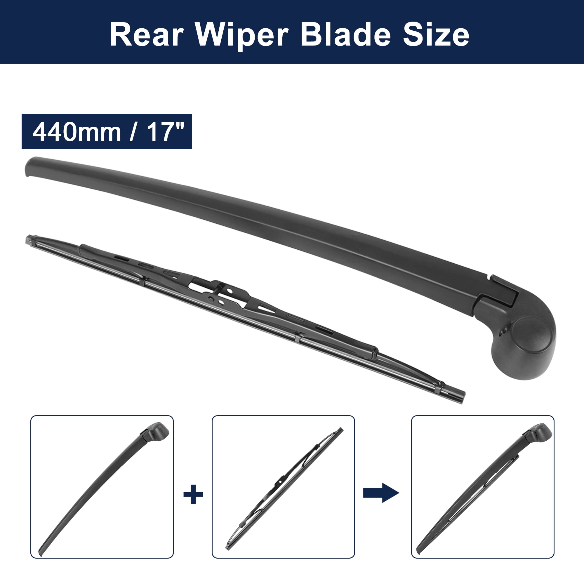 Unique Bargains Rear Windshield Wiper Blade Arm Set for Audi Q7 2007-2015 460mm