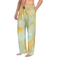 thumbnail image 6 of Sikiie Yellow With Teal Marble Pajama Pants Men, PJ Bottoms, Sleep & Lounge Pants-Medium, 6 of 6