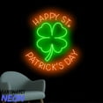 thumbnail image 2 of Handmadetneonsign Happy St. Patrick's Day Neon Sign, Shamrock Neon Light, 4 Leaf Clover Wall Art 94112, 2 of 5