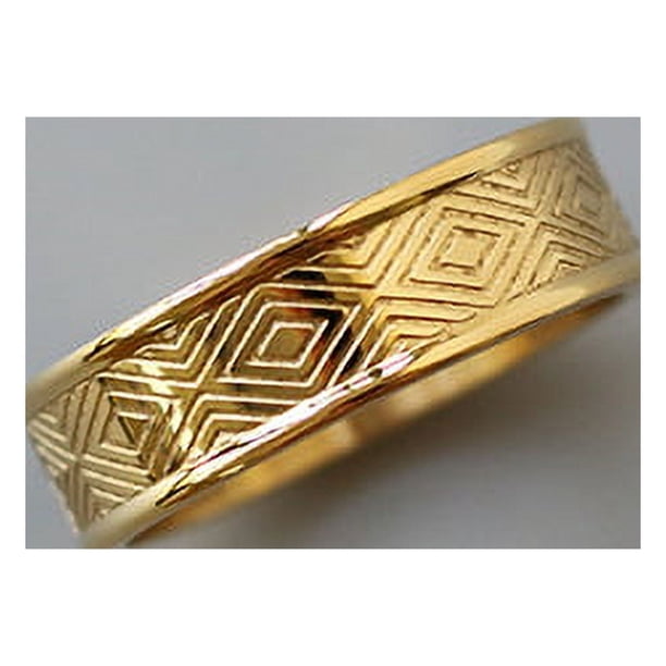 Anillo de combinación de diamantes a cuadros con tótem retro para mujer, anillo de acero de titanio con revestimiento de oro de 18 quilates, protección de color